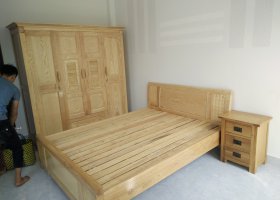 trọn bộ phòng ngủ gỗ sồi nhập khẩu